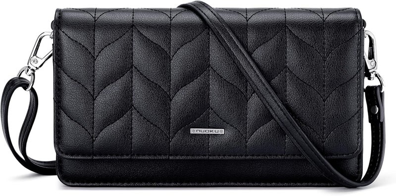Nuoku Crossbody Bag for Women Cellphone Little Purse with Credit Card Slots Lightweight Leather Wristlet Wallet | Cellphone, Little Purse, Lightweight - Image 1